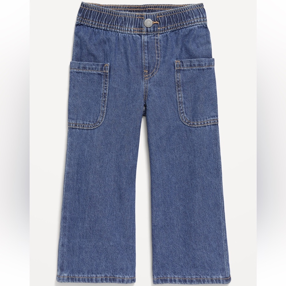 Pull-Up Cargo Wide Jeans for Toddler Girl - 18 months